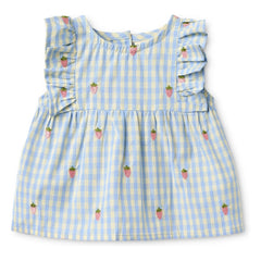 Flöss - Millie Gingham Elbise | Açık Mavi