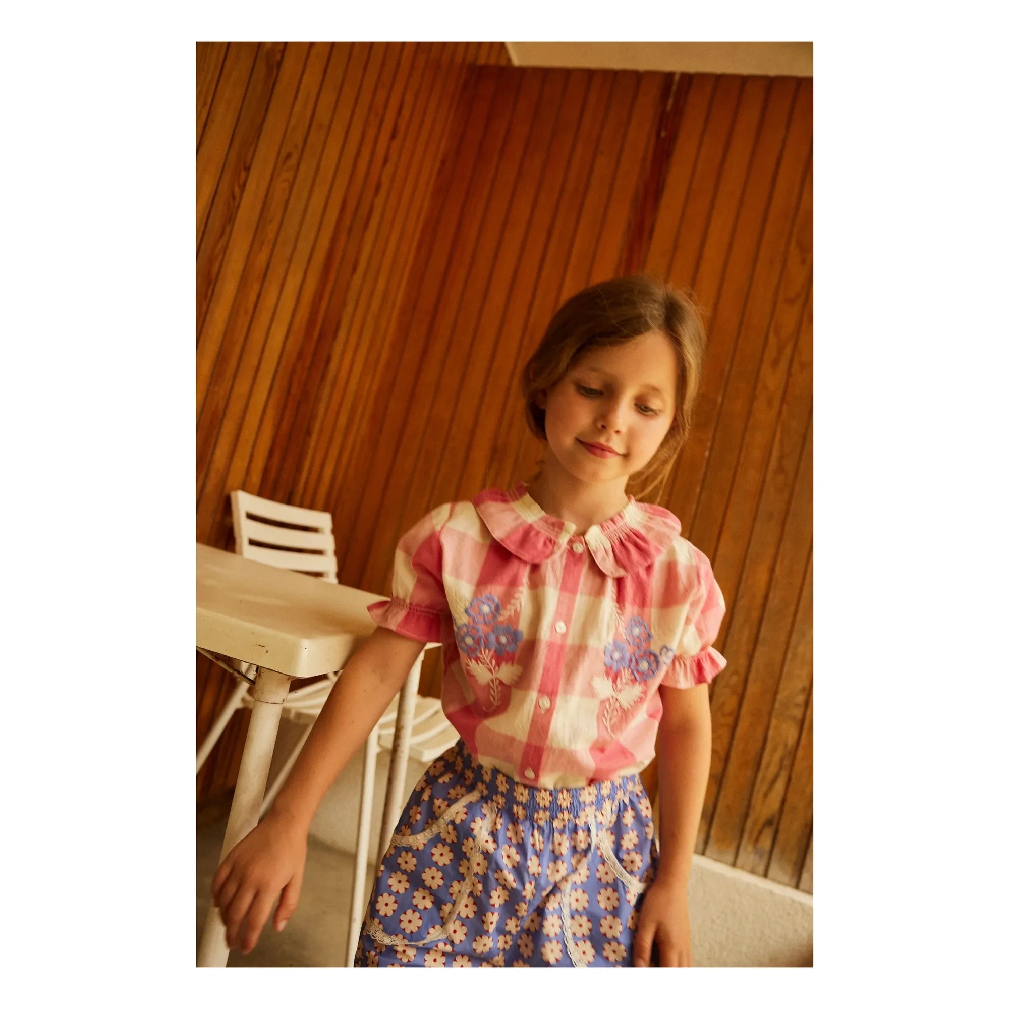 Hallo Simone – Carlina Carreaux Bluse | Rosa