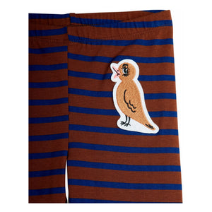 Mini Rodini - Bird Pattern Organic Cotton Leggings | Brown