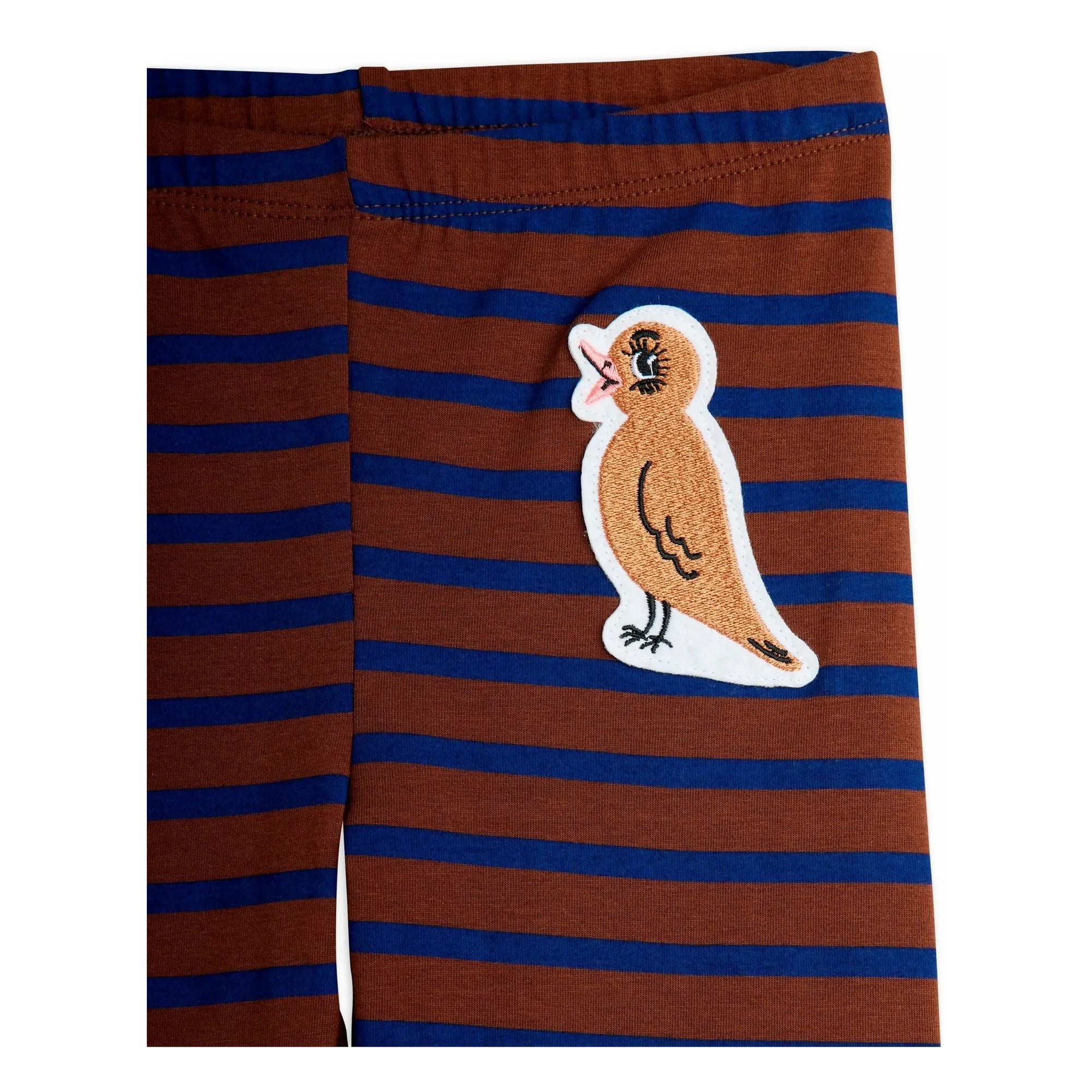 Mini Rodini - Bird Pattern Organic Cotton Leggings | Brown