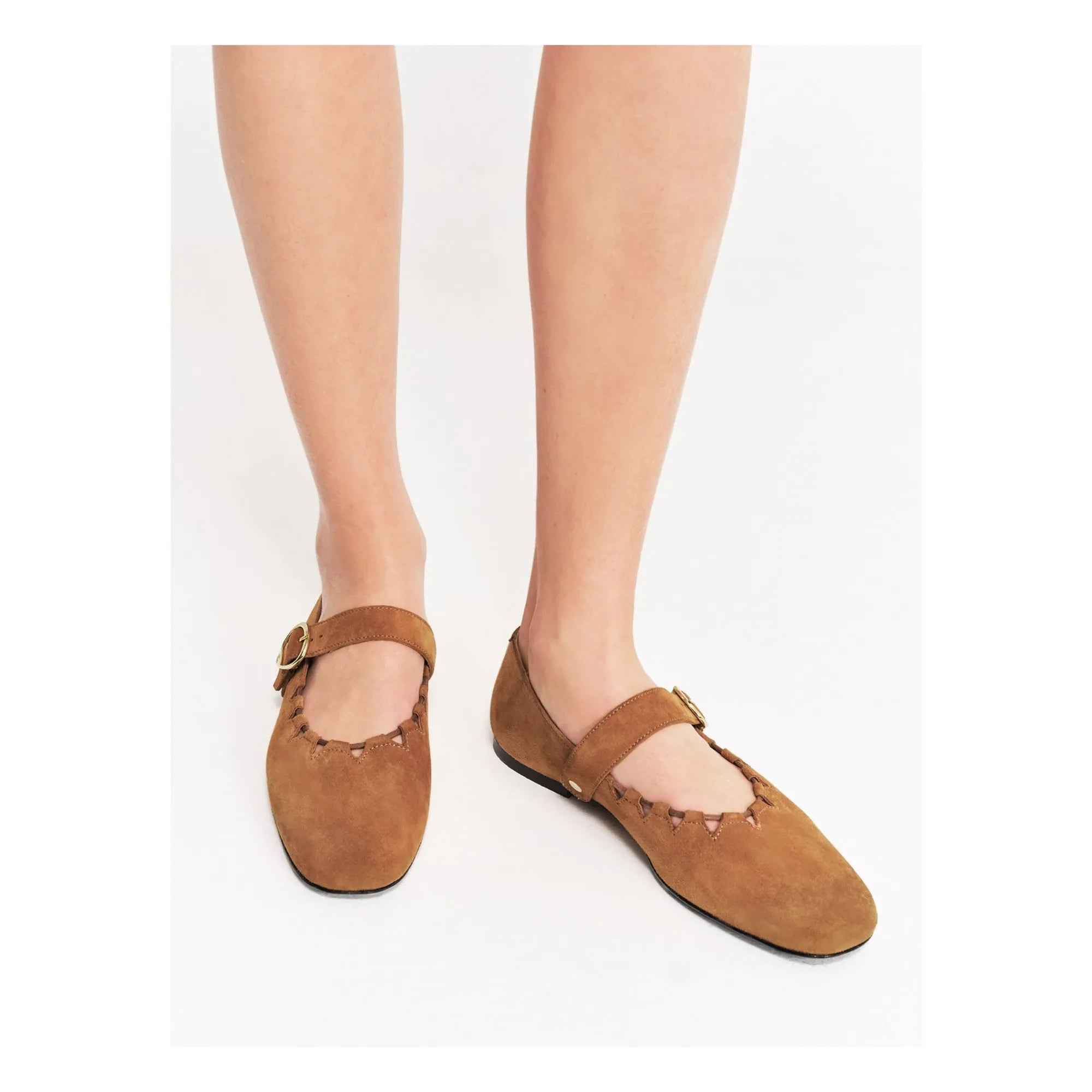 Socque Paris - Balerin Ayakkabılar Ginger Daim | Camel