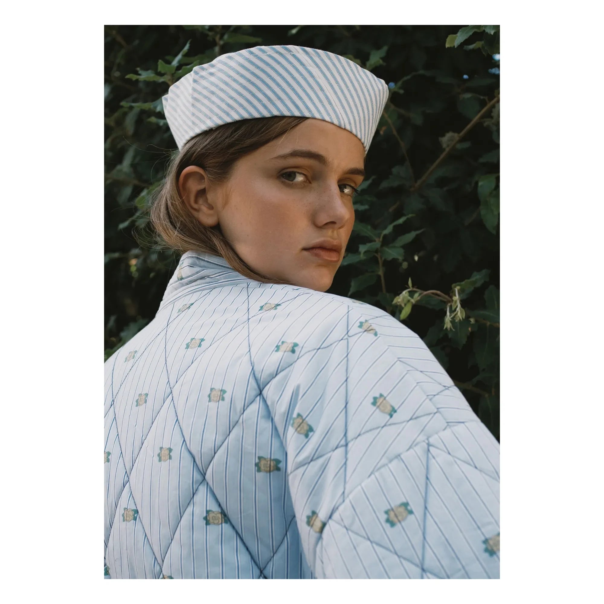 The Tiny Big Sister - Baumwollgestreifte Jacke | Blau