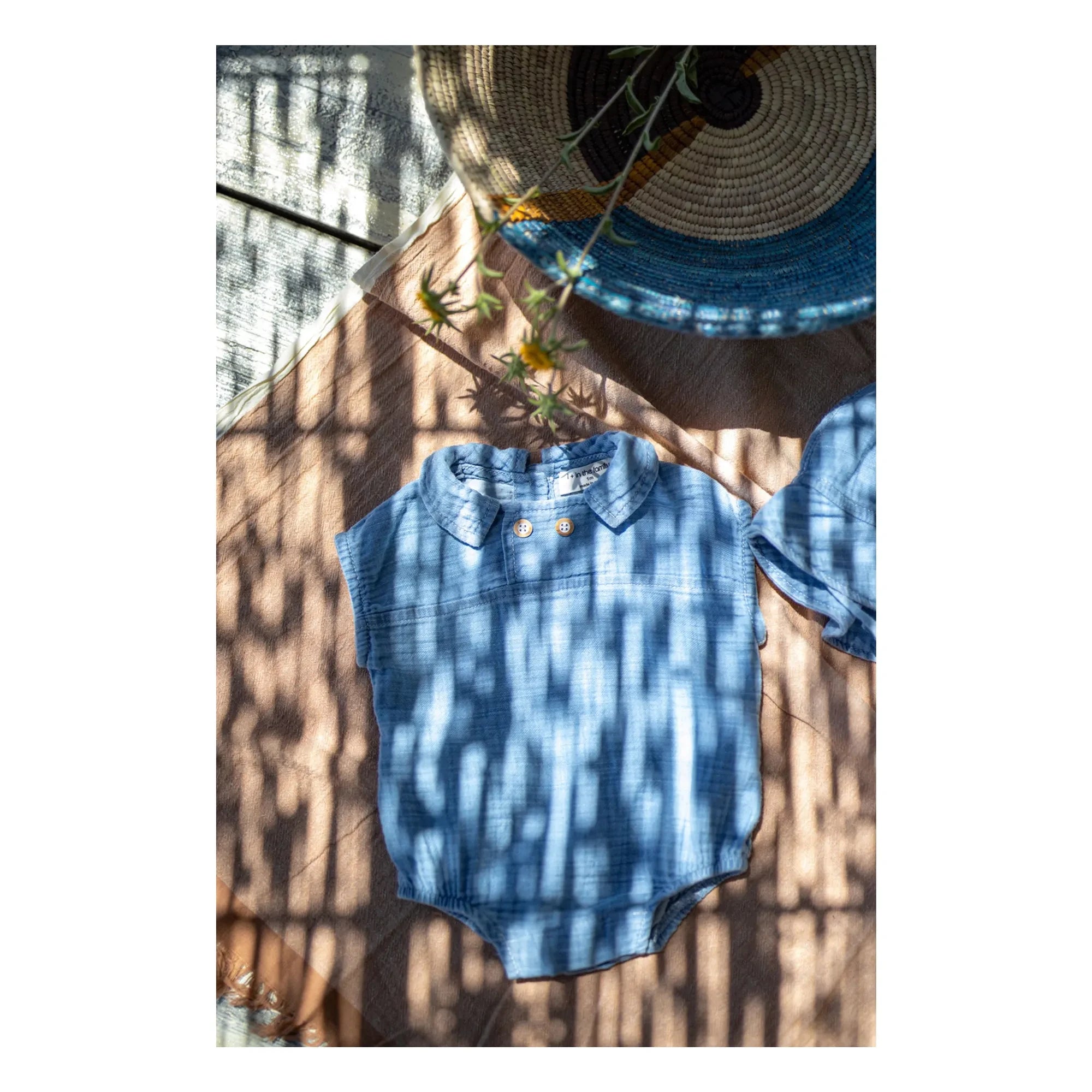 1+ in the family - Denim Claudine-Kragen Overall Zacinto | Hellblau