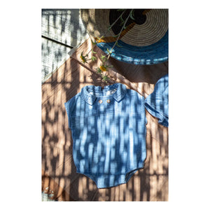 1+ in the family - Denim Claudine-Kragen Overall Zacinto | Hellblau