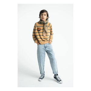 Piupiuchick - Çizgili Organik Pamuklu Sweatshirt | Sarı