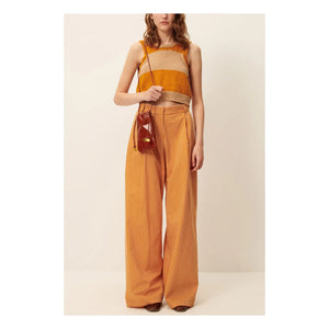 Sessùn - Provencia Cotton Striped Trousers | Orange