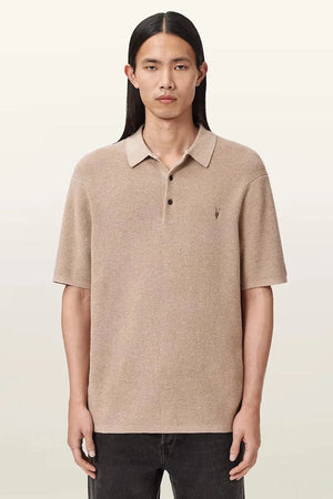 AllSaints erkek yün karışımlı yakalı tişört ASPEN