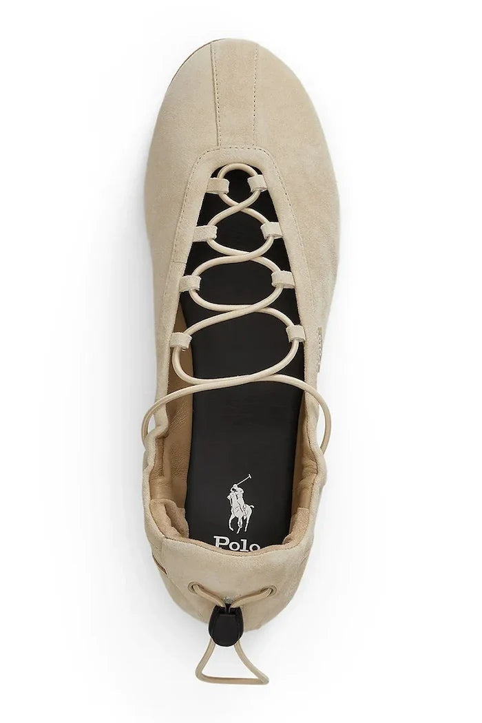 Polo Ralph Lauren Süet Balerin Ayakkabı Ballerina Lace Up