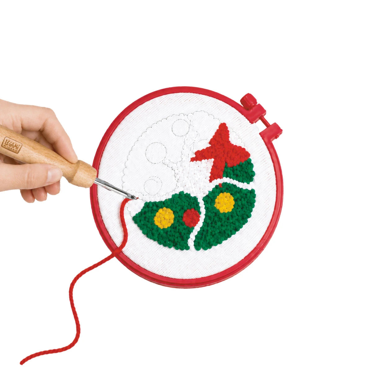 Legami - Creative Kit Hanging Christmas Decorations - Punch Needle Kit