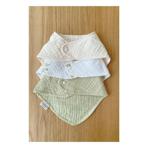 Soft Spot - Organic Cotton Garden Bandana Bibs - 3-piece Set | Garden