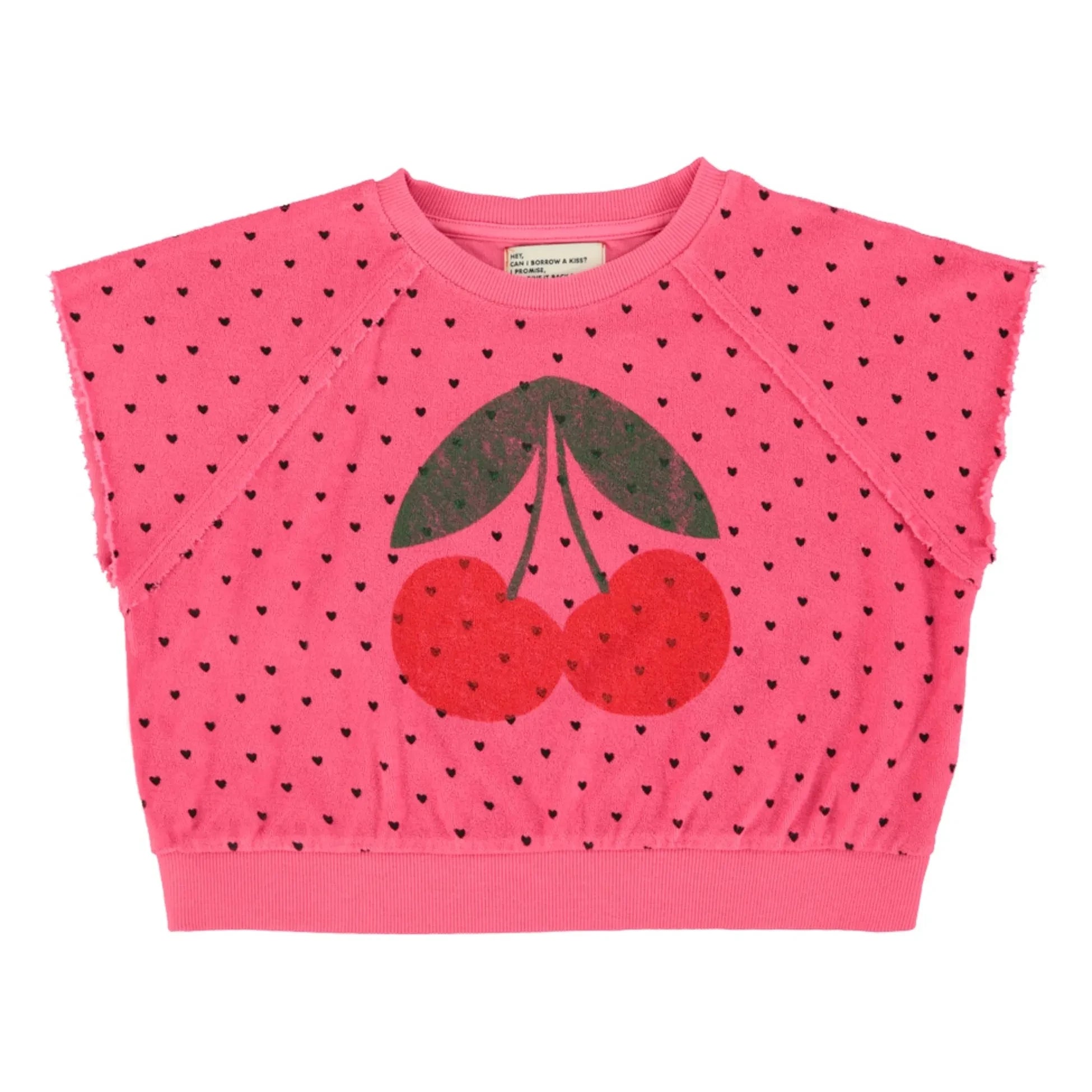 Piupiuchick - Kiraz organik pamuk havlu kolsuz sweatshirt | Fuşya