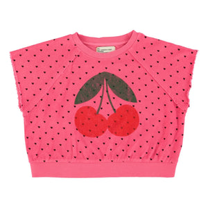 Piupiuchick - Kiraz organik pamuk havlu kolsuz sweatshirt | Fuşya