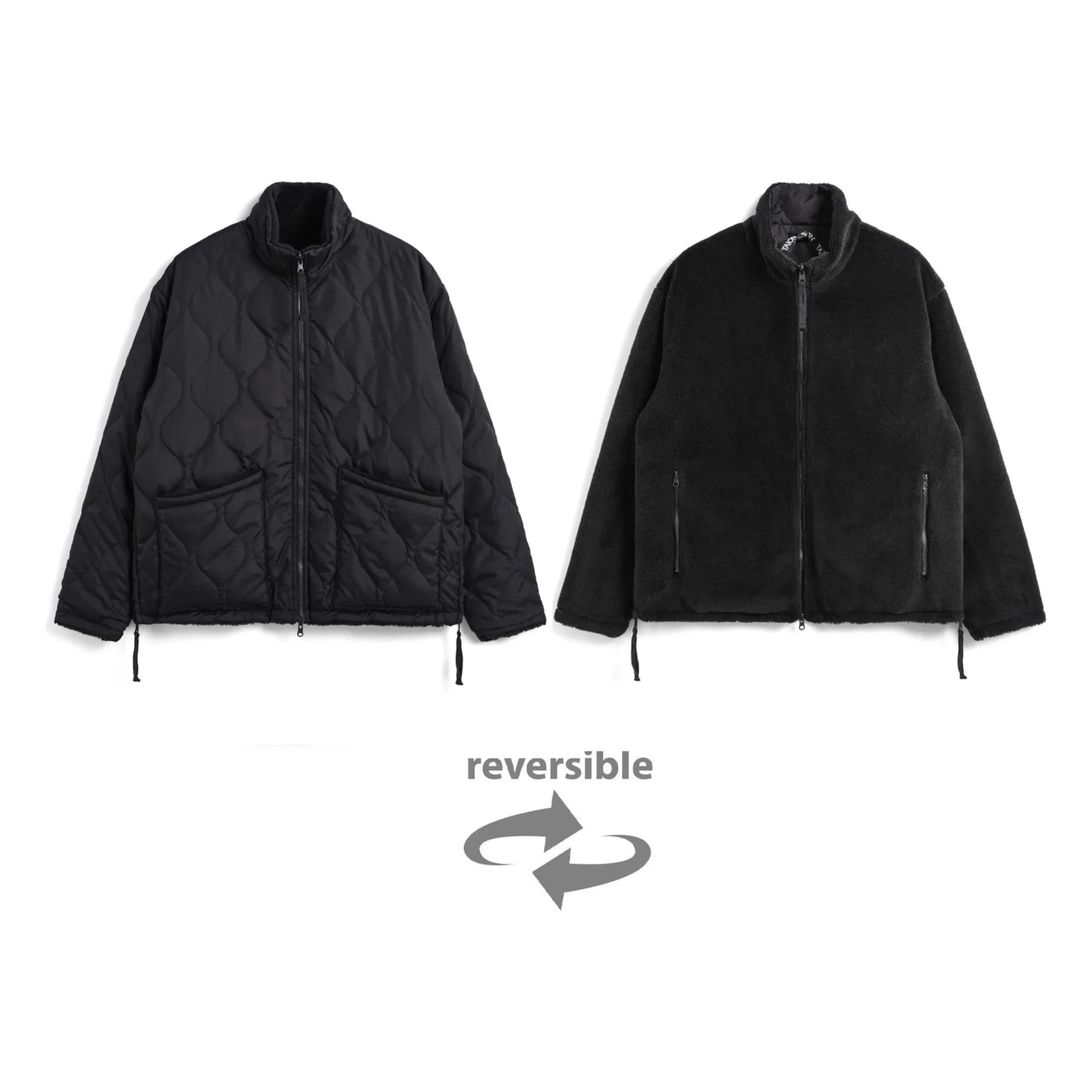 Taion - Unisex Military Stand Collar Jacket | Black