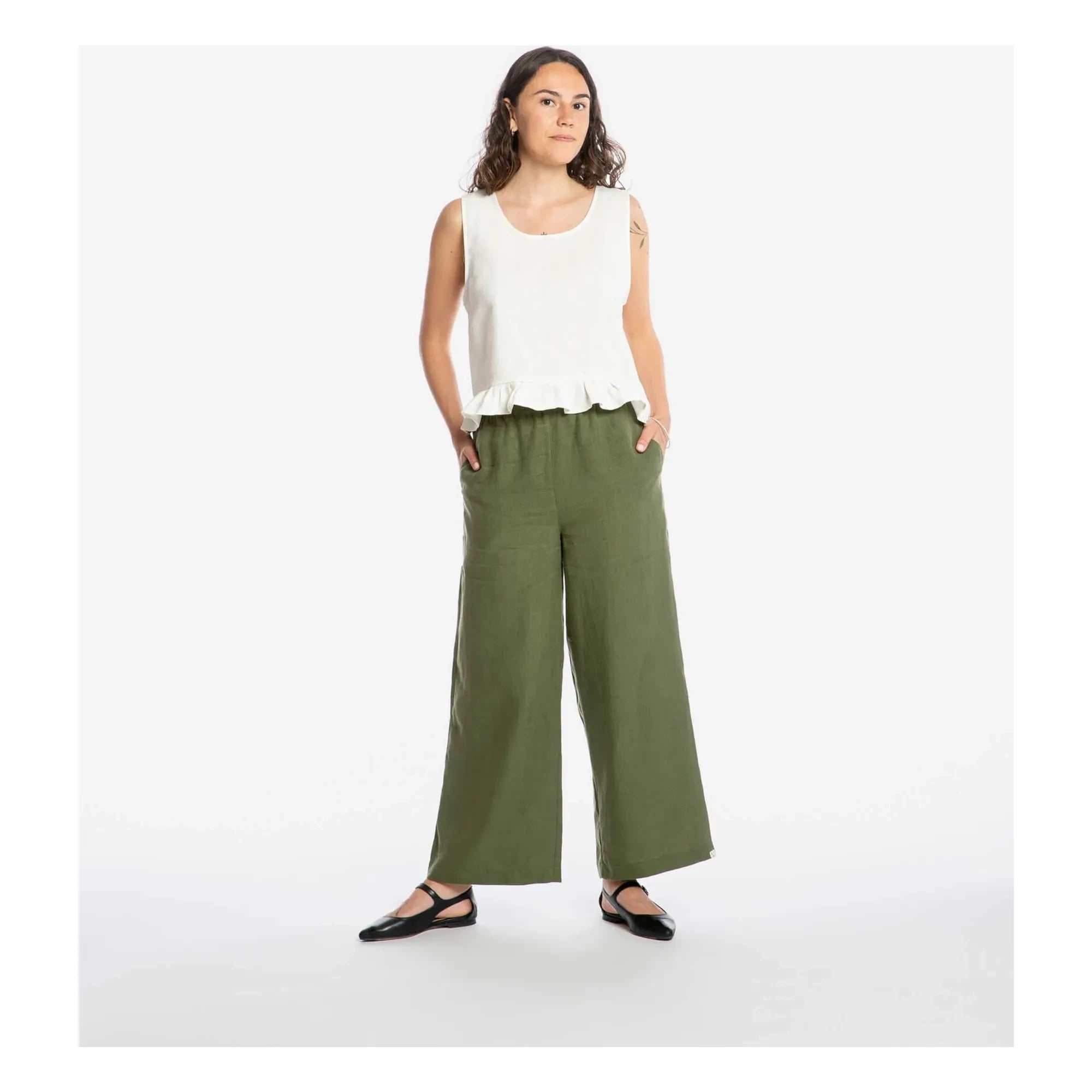 Matona - Leinenhose | Olive