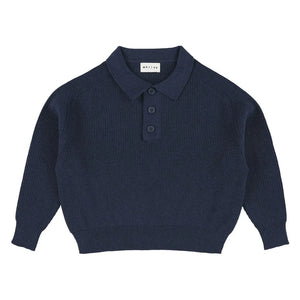 Morley - Zietse Gestricktes Polohemd | Denimblau