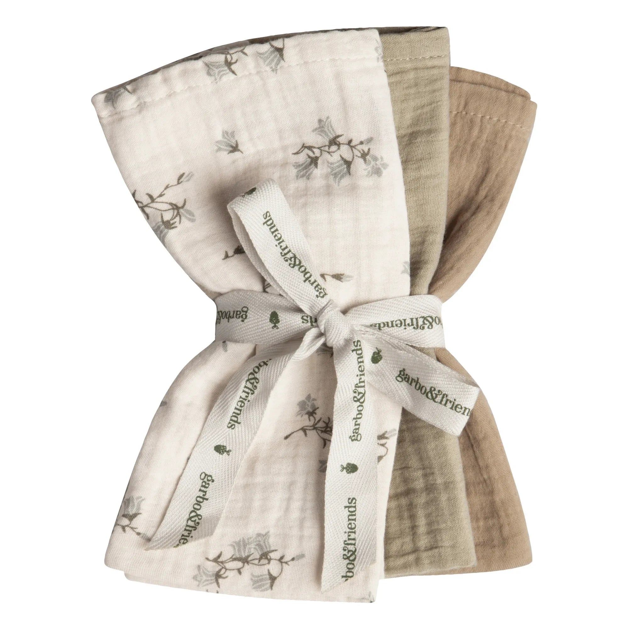 garbo&friends - Cotton Muslin Swaddle Bluebell - Set of 3 | Cream