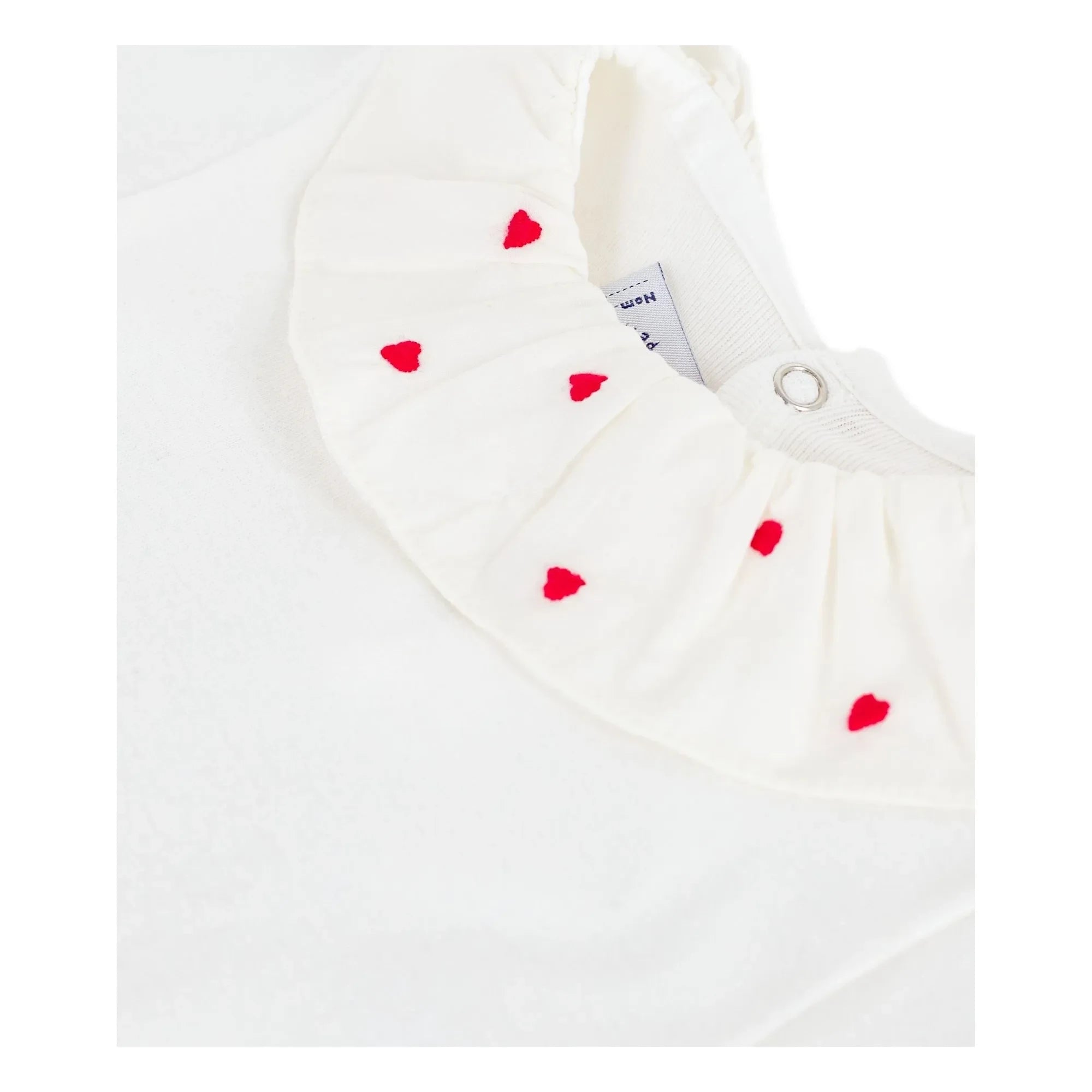 Petit Bateau - Heart Organic Cotton Bodysuit | White