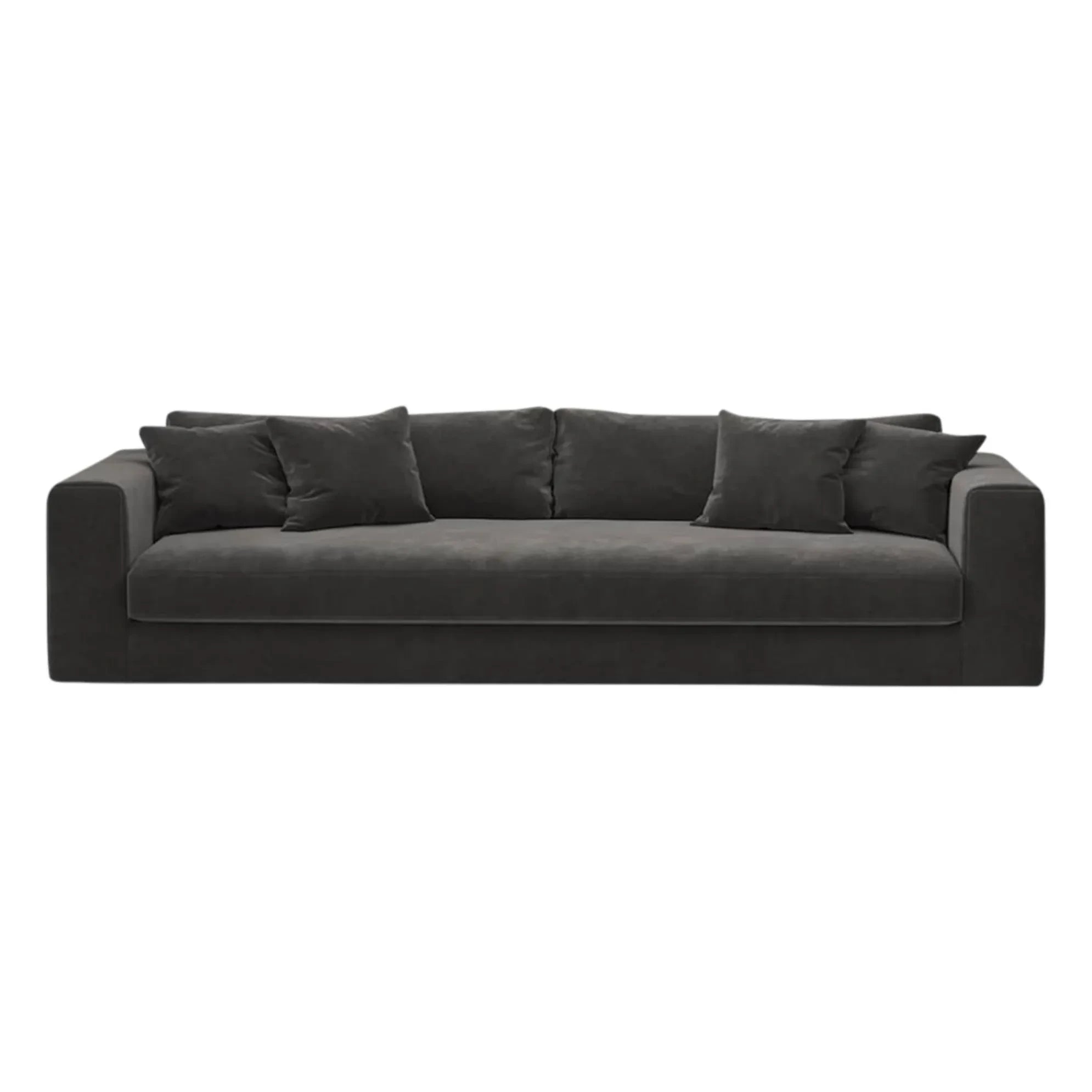 Panac Edition - Bellechasse kadife fırçalanmış 4 kişilik koltuk - 260 cm | Kömür grisi