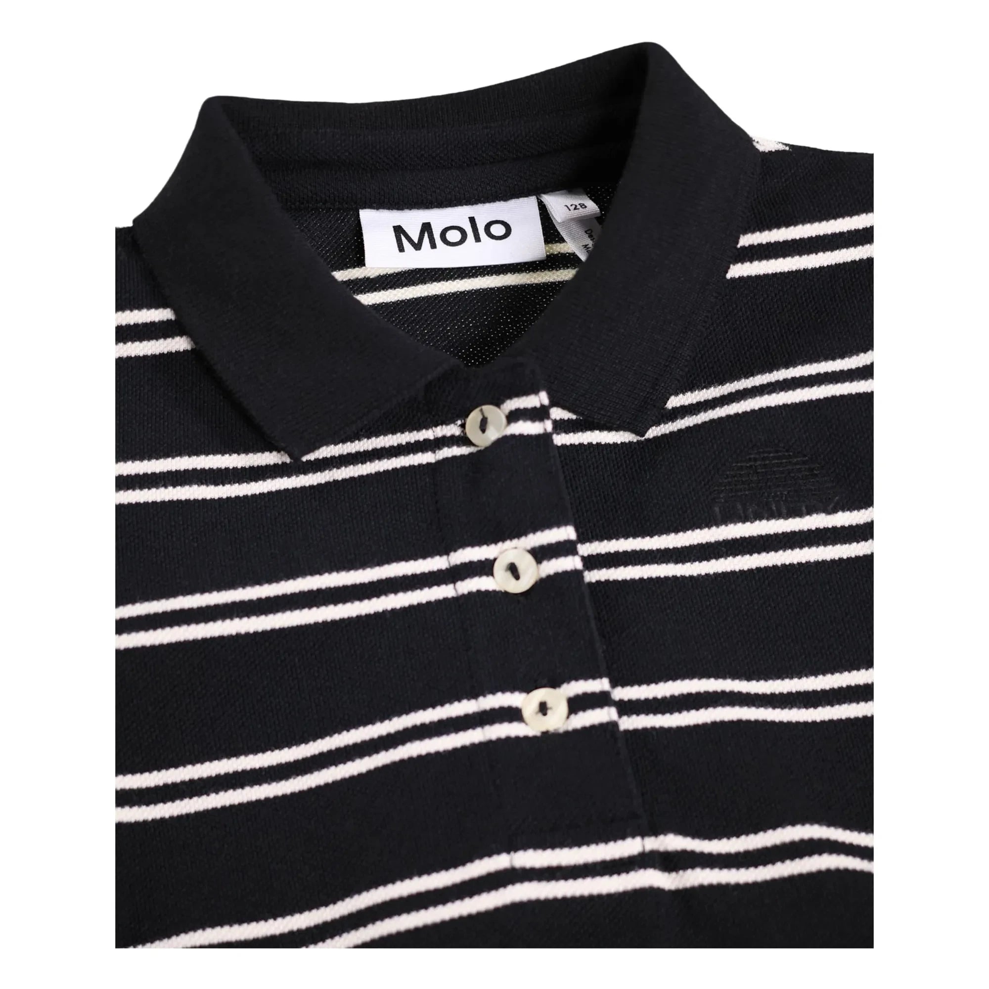 Molo - Ravi Çizgili Organik Pamuk Polo Tişört | Siyah