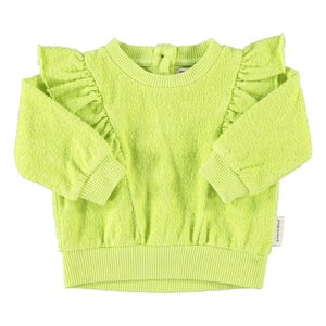 Piupiuchick - Flüoresan sarı | Organik pamuklu havlu rüfllü sweatshirt