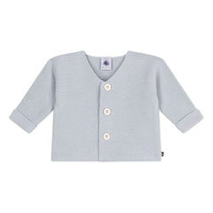 Petit Bateau - Organik Pamuk İnce Triko Hırka | Açık gri