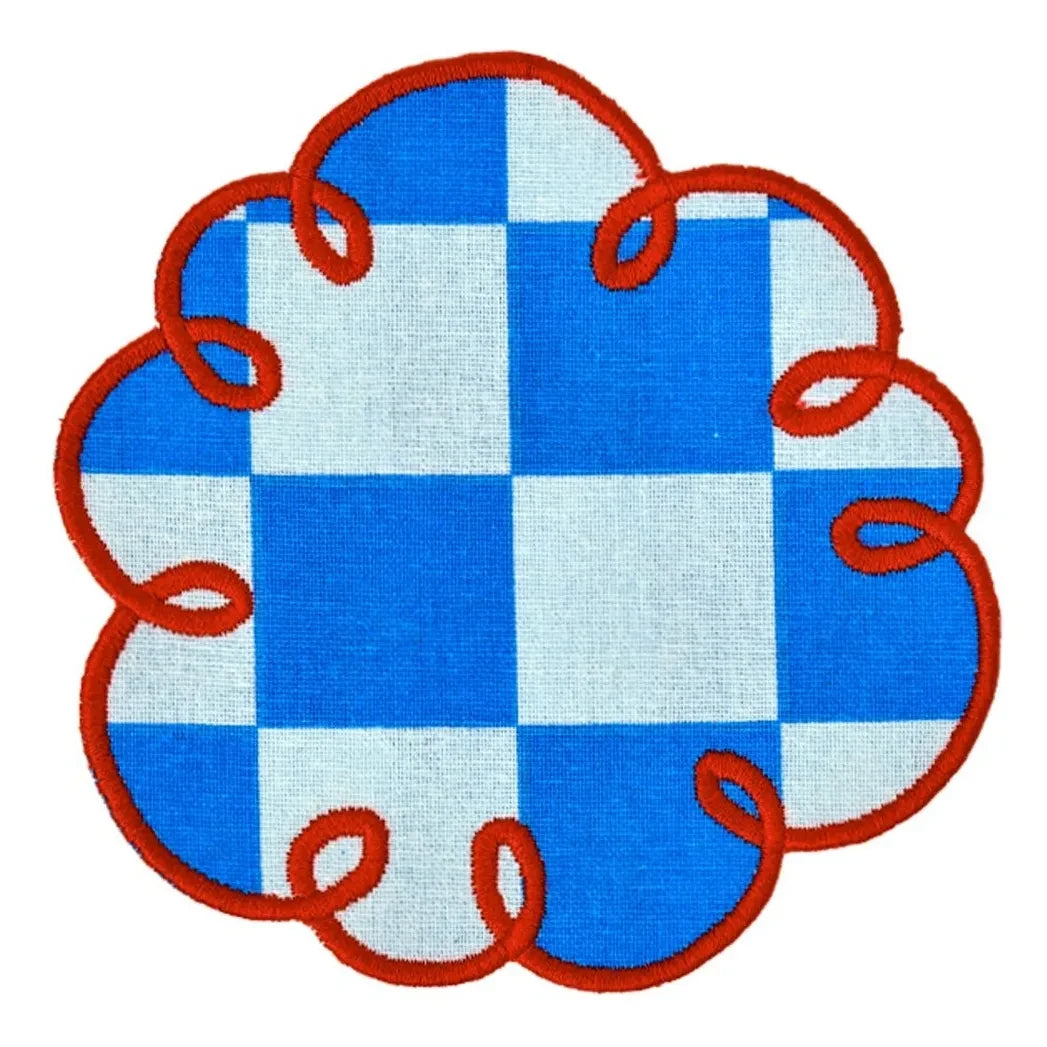 Bitossi - Dama Azzurro Checked Coaster Set | Blue