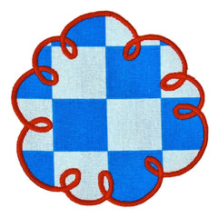 Bitossi - Dama Azzurro Checked Coaster Set | Blue