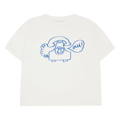 The Campamento - Oversized Telefon T-Shirt Bio-Baumwolle | Ecru