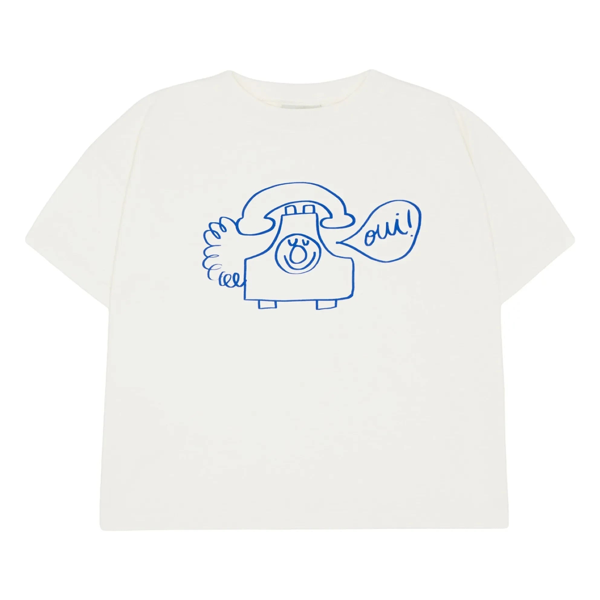 The Campamento - Oversized Telefon T-Shirt Bio-Baumwolle | Ecru