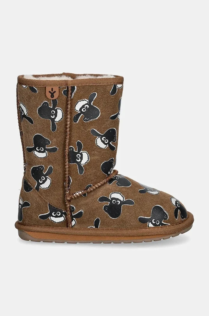 Emu Australia Shaun The Sheep Print Çocuk Süet Kar Botları