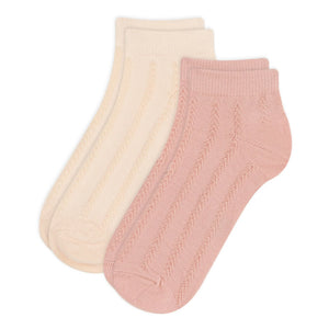 Petit Bateau - 2’li Açık İşlemeli Çorap Seti | Pembe