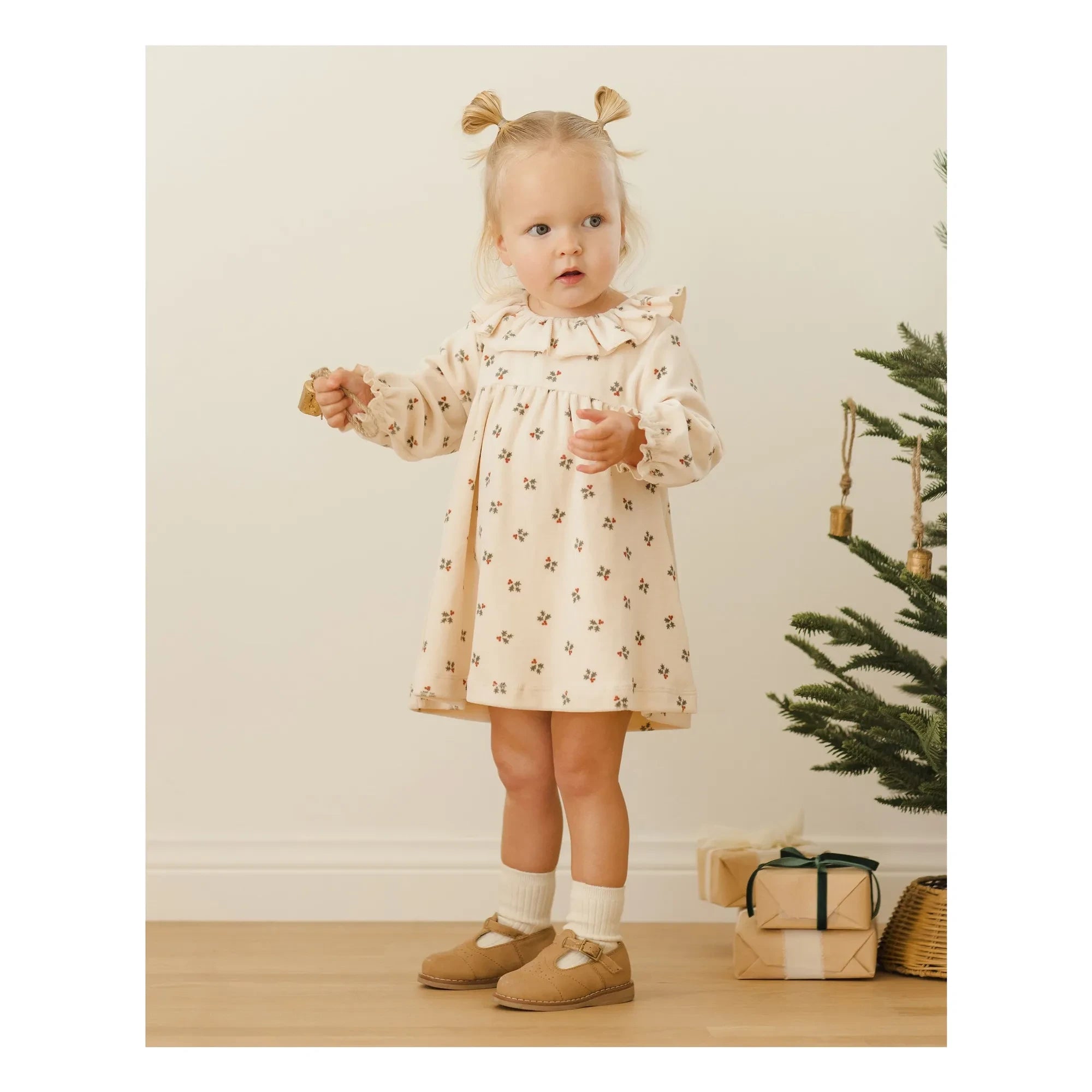Quincy Mae - Holly Berry Kleid | Ecru