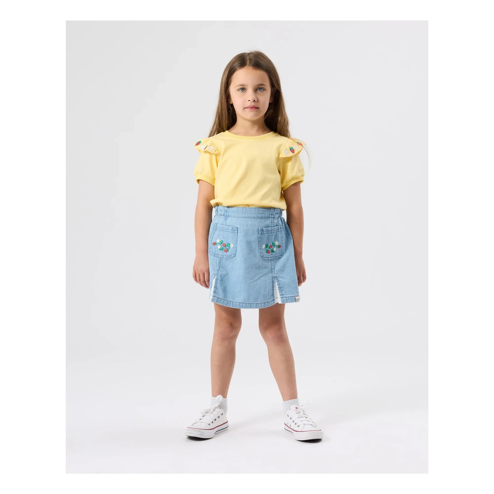 Goldie + Ace - Strawberry Chambray skirt | Blue