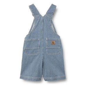 Wheat - Striped Denim Organic Cotton Jumpsuit | Blue