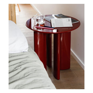 The Socialite Family - Beech wood side table with Carlotta lacquer paint | Burgundy