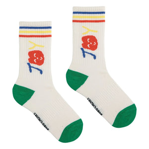 Bobo Choses - Organic Cotton Heart Socks | Ecru
