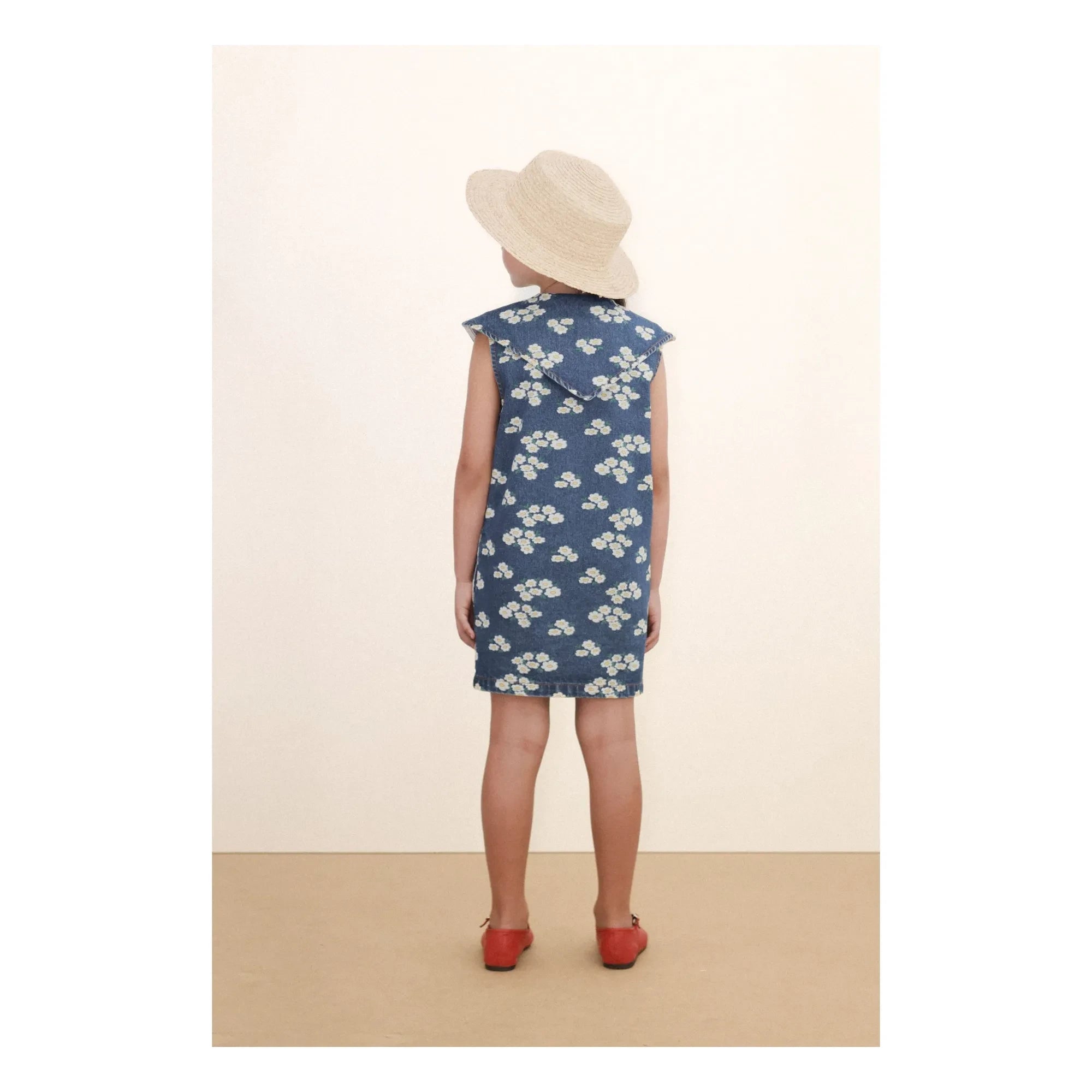 Tinycottons - Kot Oversize Yaka Papatya Elbise | Mavi