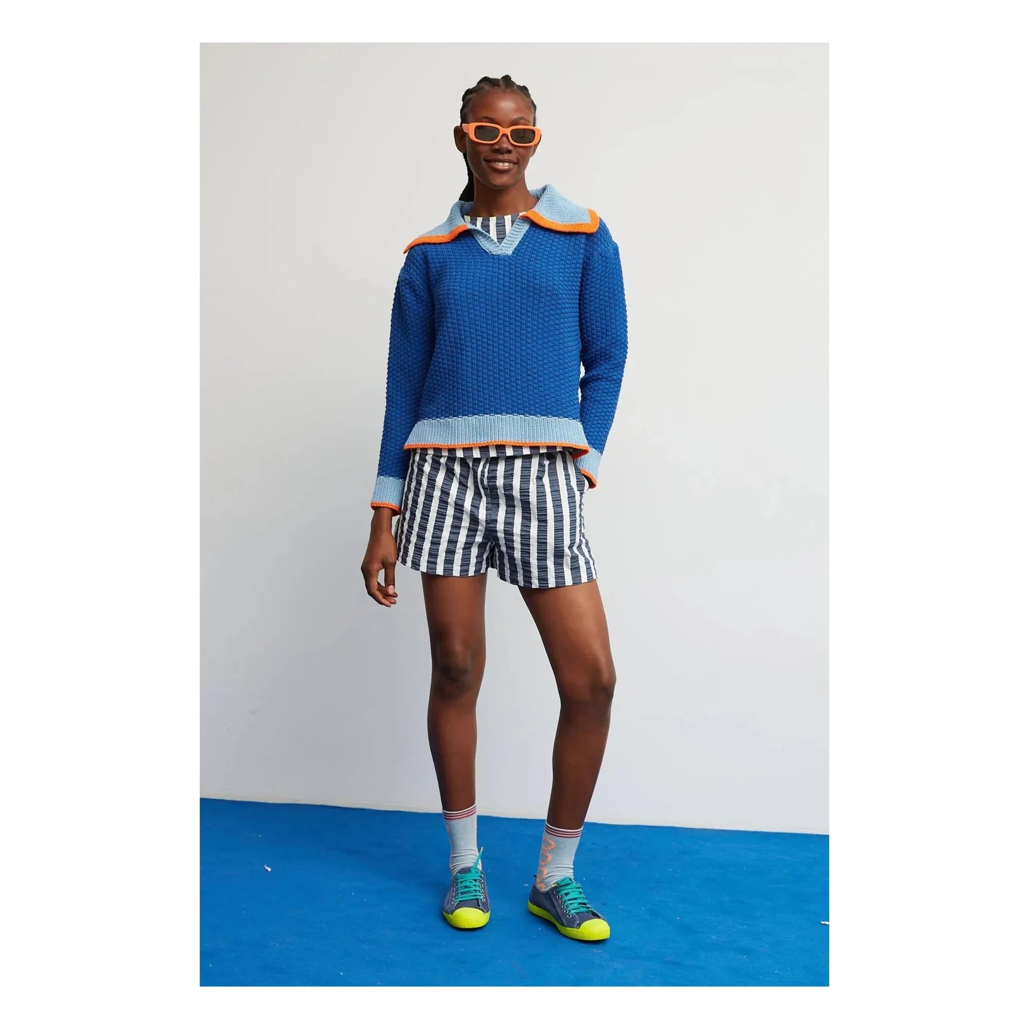 Dr Bloom - Star Striped Shorts | Dark Blue