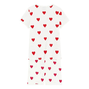 Petit Bateau - Orta Uzunlukta Organik Pamuk Pijama | Beyaz
