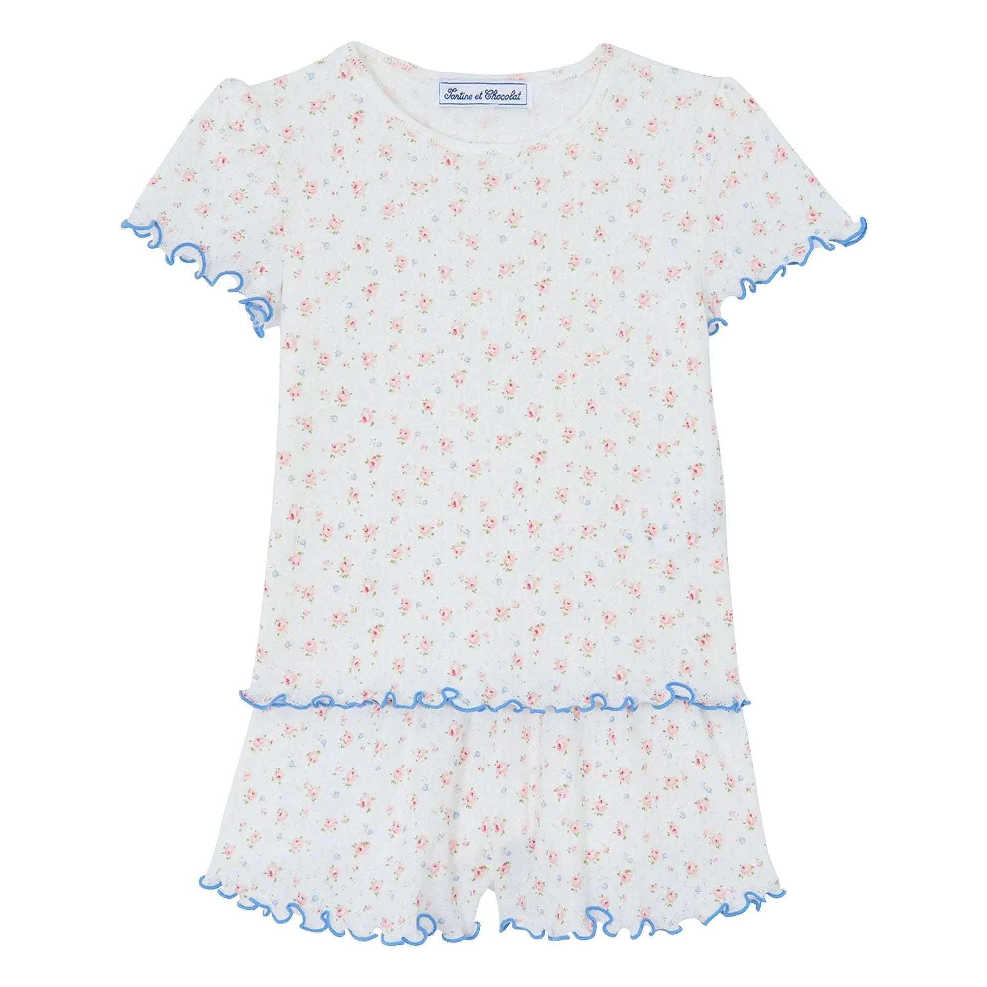 Tartine et Chocolat - Kurzer Blumenpyjama | Ecru