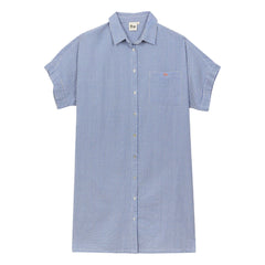 a.p - Gingham Hemdblusenkleid aus Baumwolle | Vichy-Baumwolle, Blau