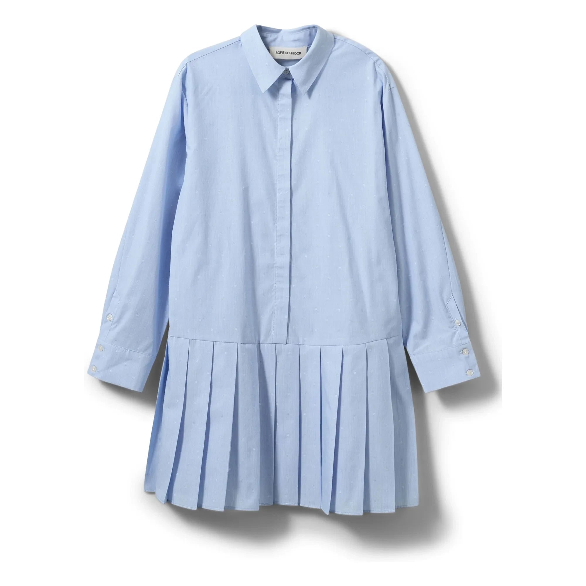 Sofie Schnoor - Plissiertes Hemdblusenkleid Penelopasy | Hellblau