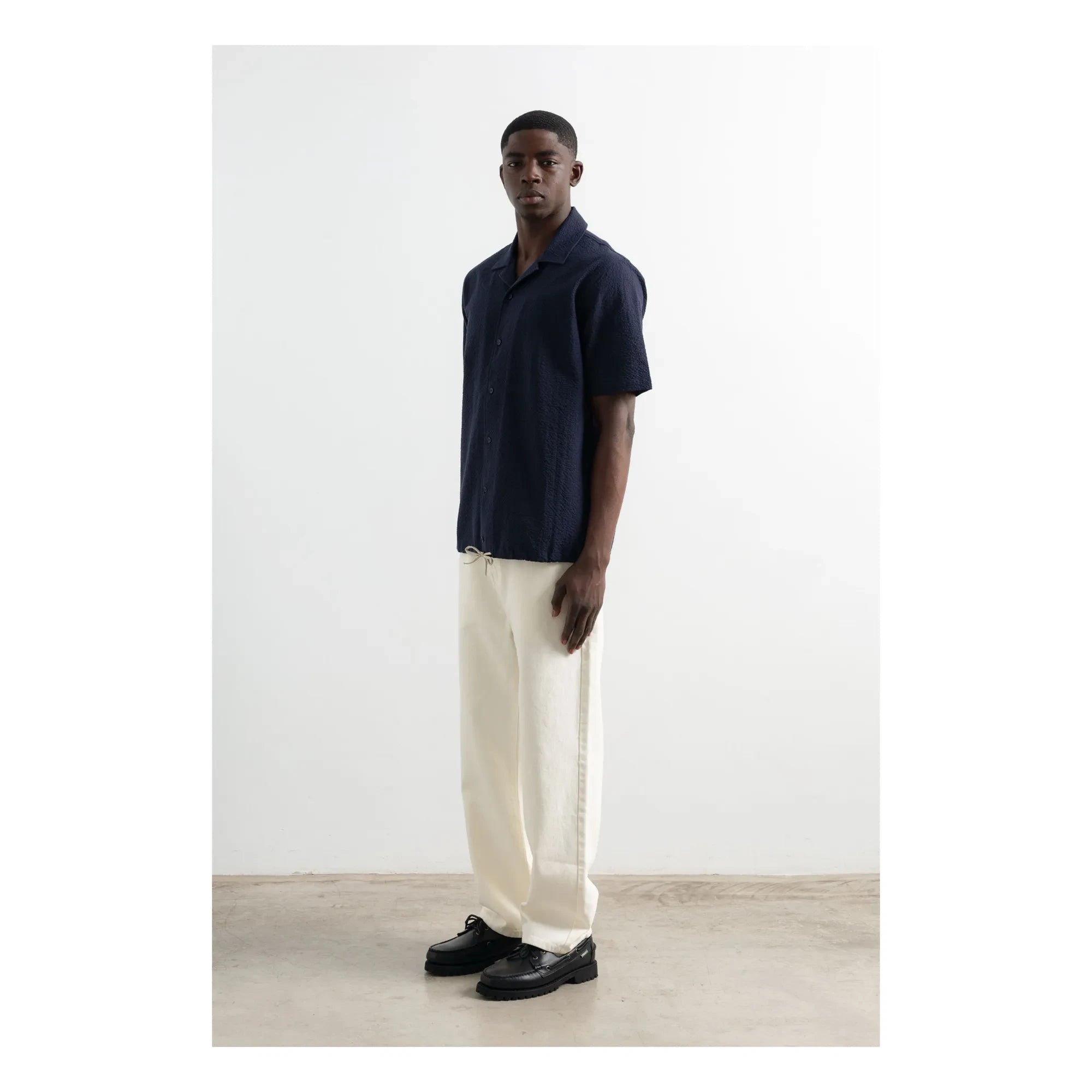 Edmmond Studios - Travis Short Sleeve Shirt | Dark Blue