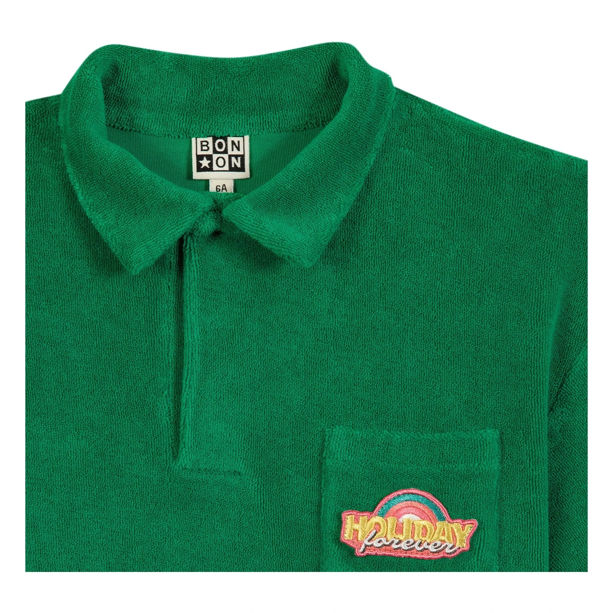 Bonton - Livio Apfel-Frottee-Poloshirt | Smaragdgrün