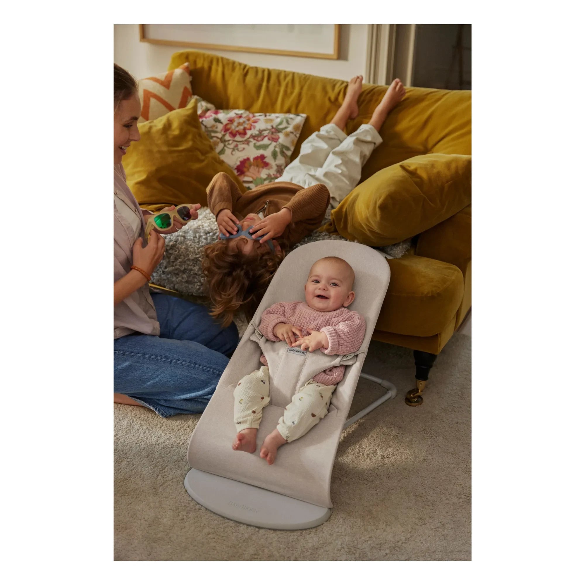 BabyBjörn – Bliss Babywippe aus meliertem Jersey-Gewebe | Beige