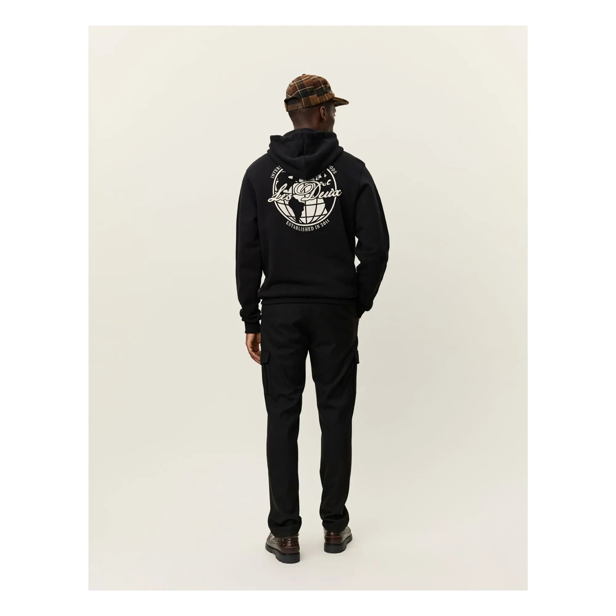 Les Deux - Ben Globe Pamuk Bio Hoodie | Koyu Siyah