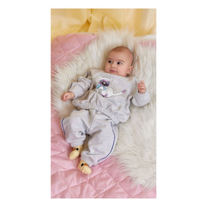 Mini Rodini - Siyamese organik pamuklu sweatshirt | Gri melanj