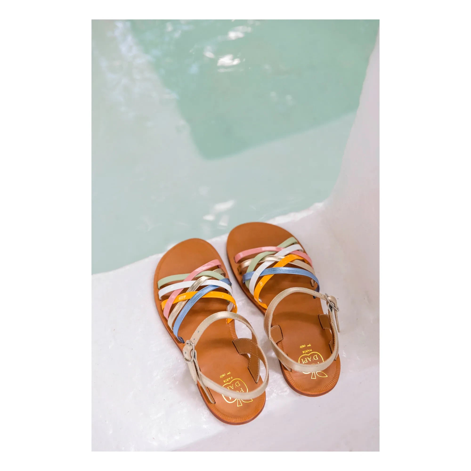 Pom d'Api - Lux Plagette Sandaletler | Altın