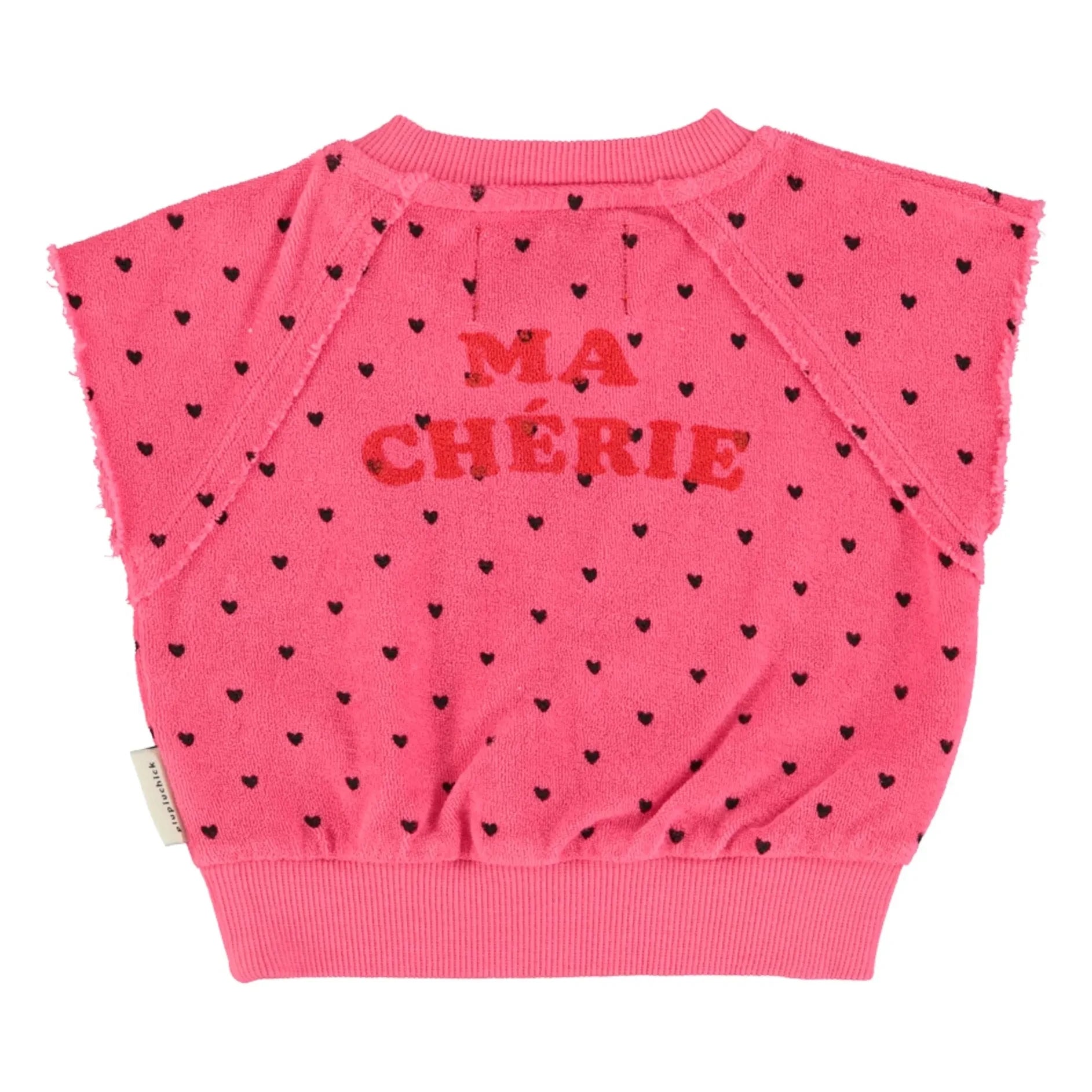 Piupiuchick - Kiraz organik pamuk havlu kolsuz sweatshirt | Fuşya