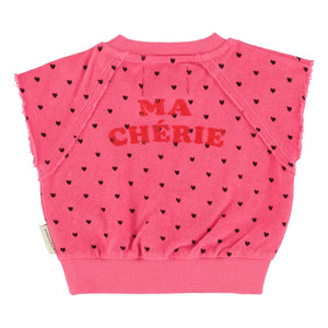 Piupiuchick - Kiraz organik pamuk havlu kolsuz sweatshirt | Fuşya